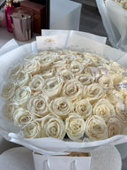 50 Stems Playa Blanca White Roses
