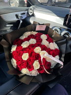 50 Naomi Red & White Roses