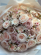 30 roses with Waxflower