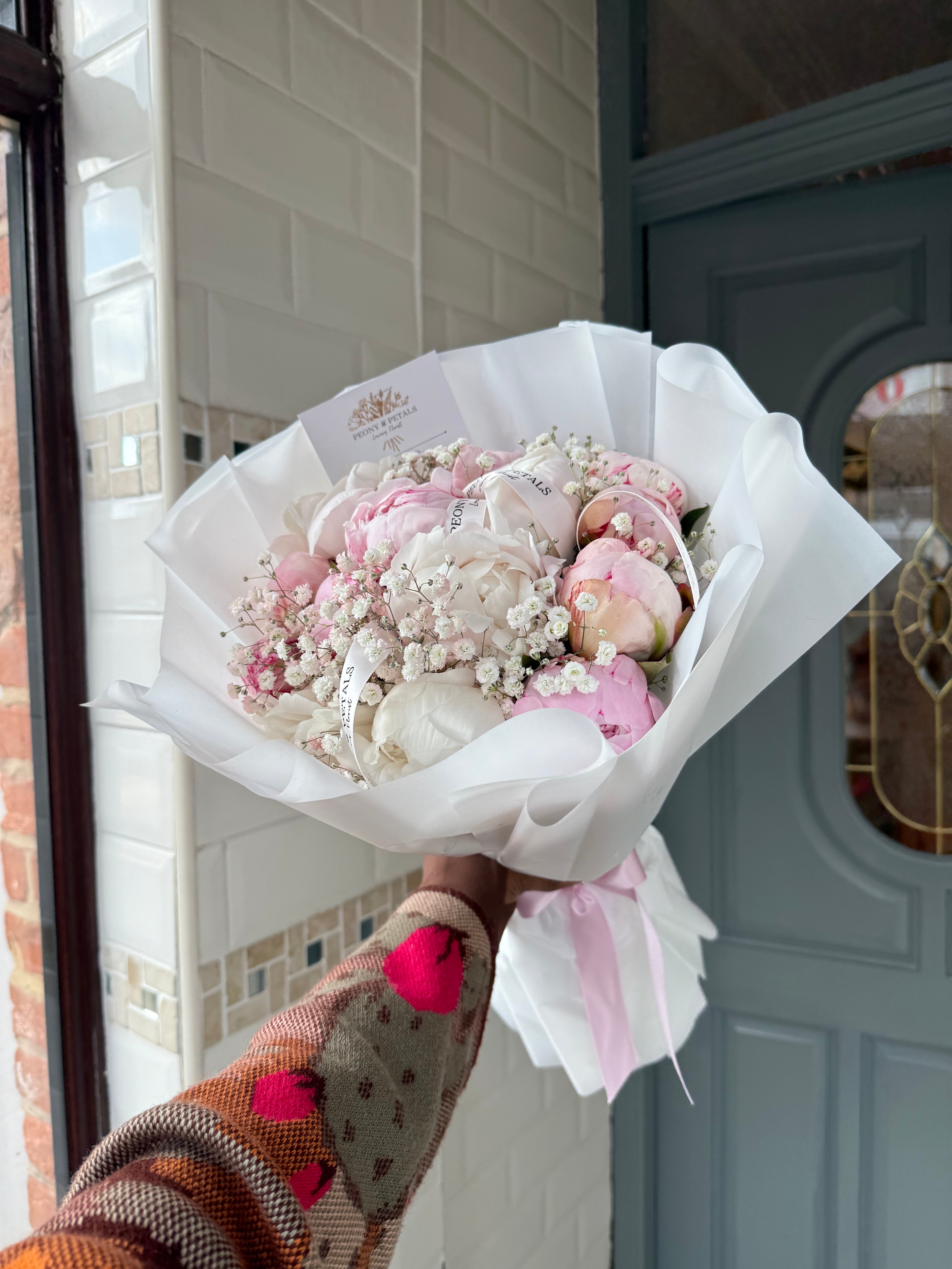 15 Peony Stems with Gyp | Mixed