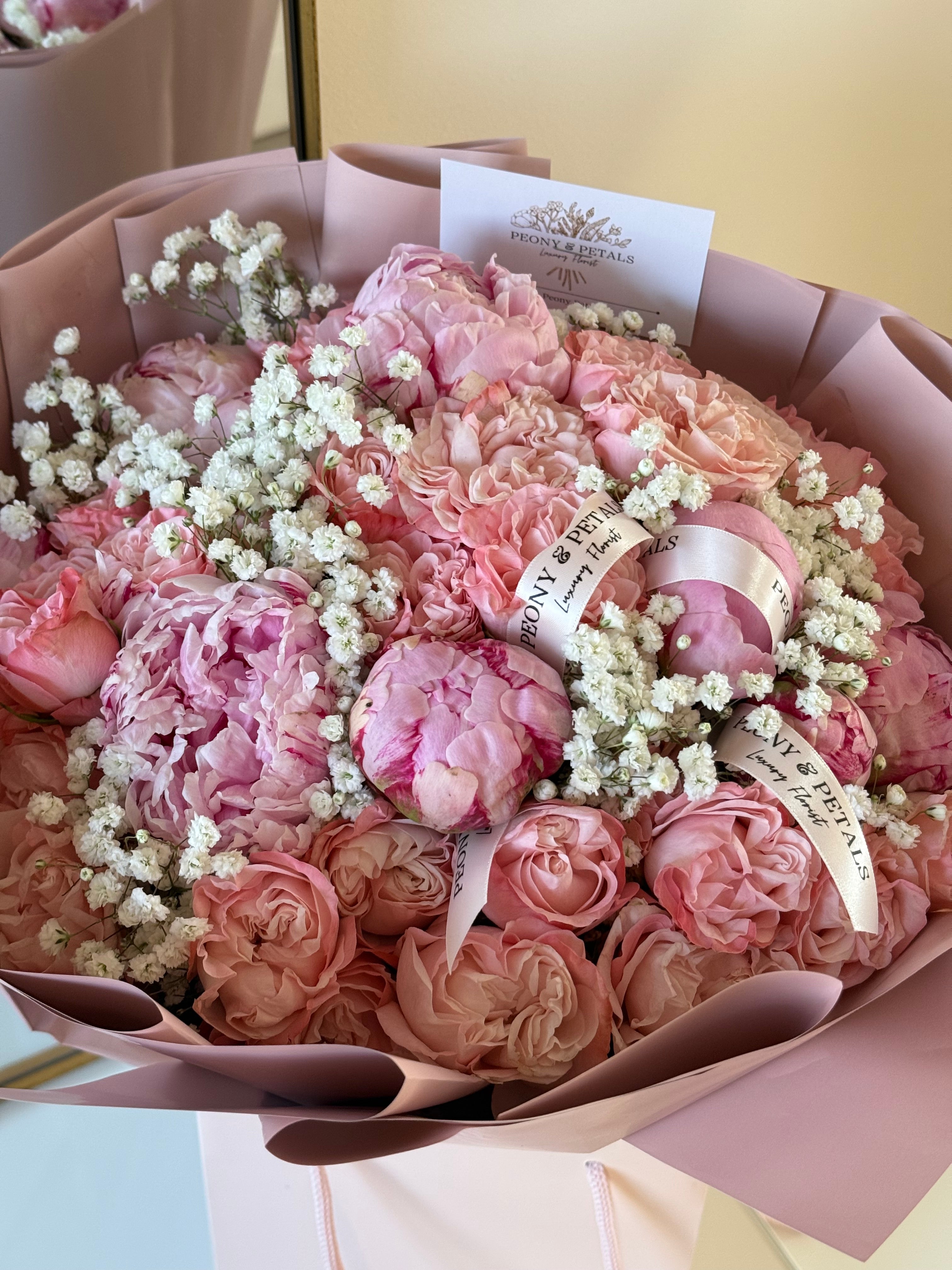 Bouquet of Peony and Rose Spray