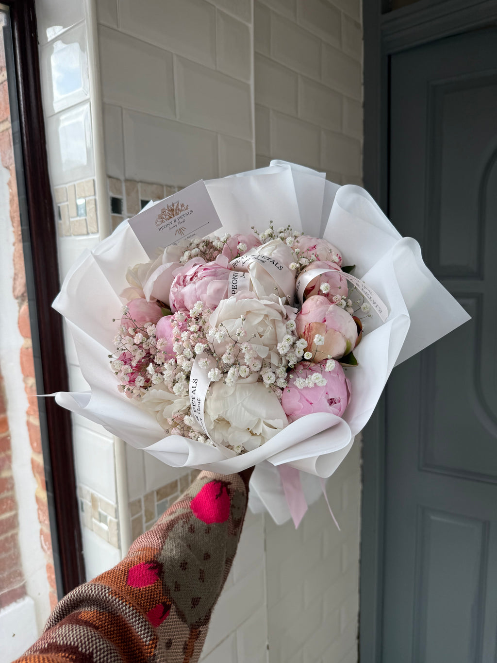 15 Peony Stems with Gyp | Mixed