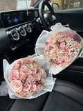 25 Mondial Pink Roses with filler |