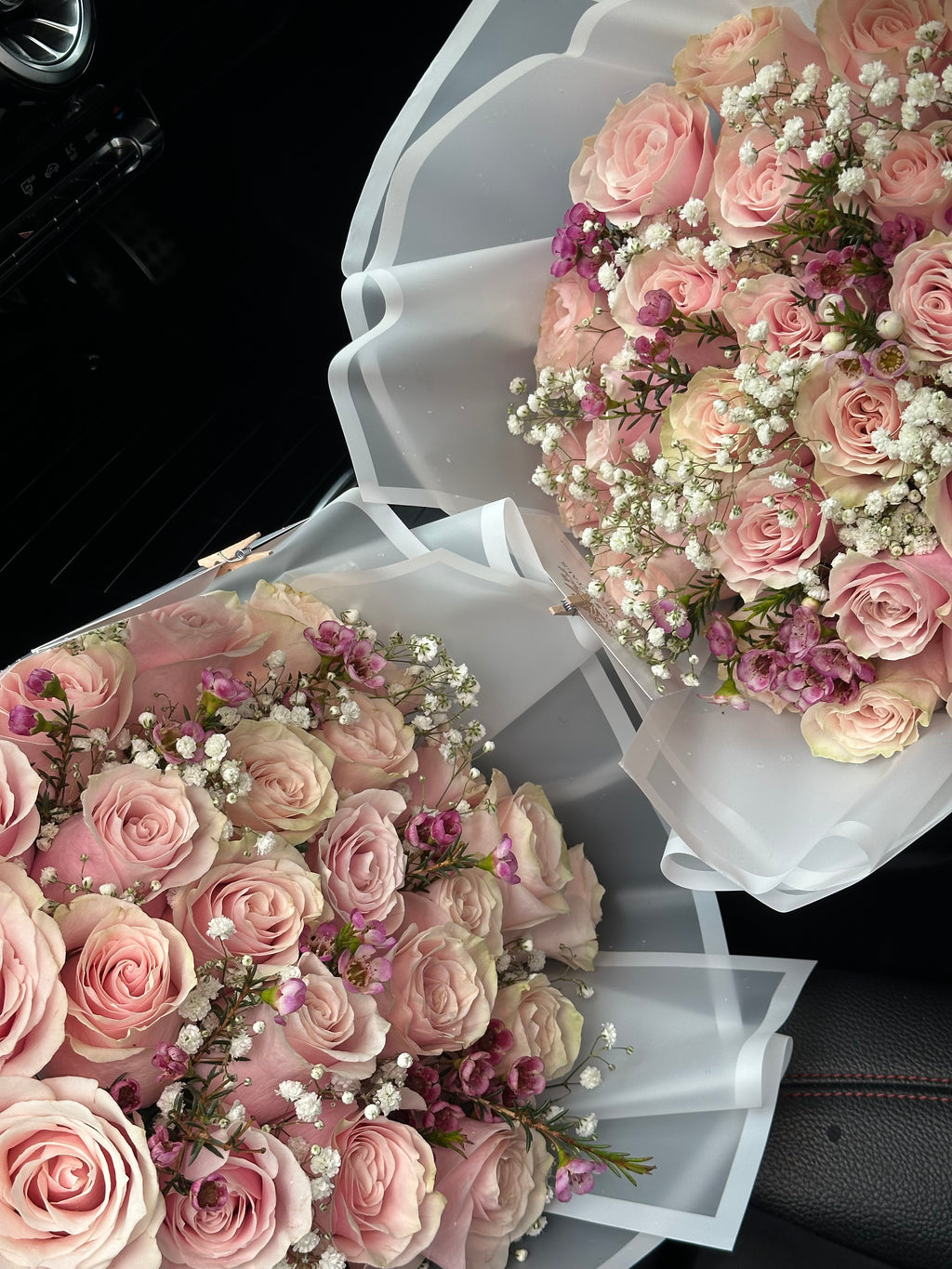 25 Mondial Pink Roses with filler |