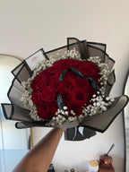 40 Naomi Red Roses with Gyp Edge