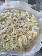50 Stems Playa Blanca White Roses