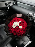 30 Naomi Red Roses - Gyp Initial & Heart |