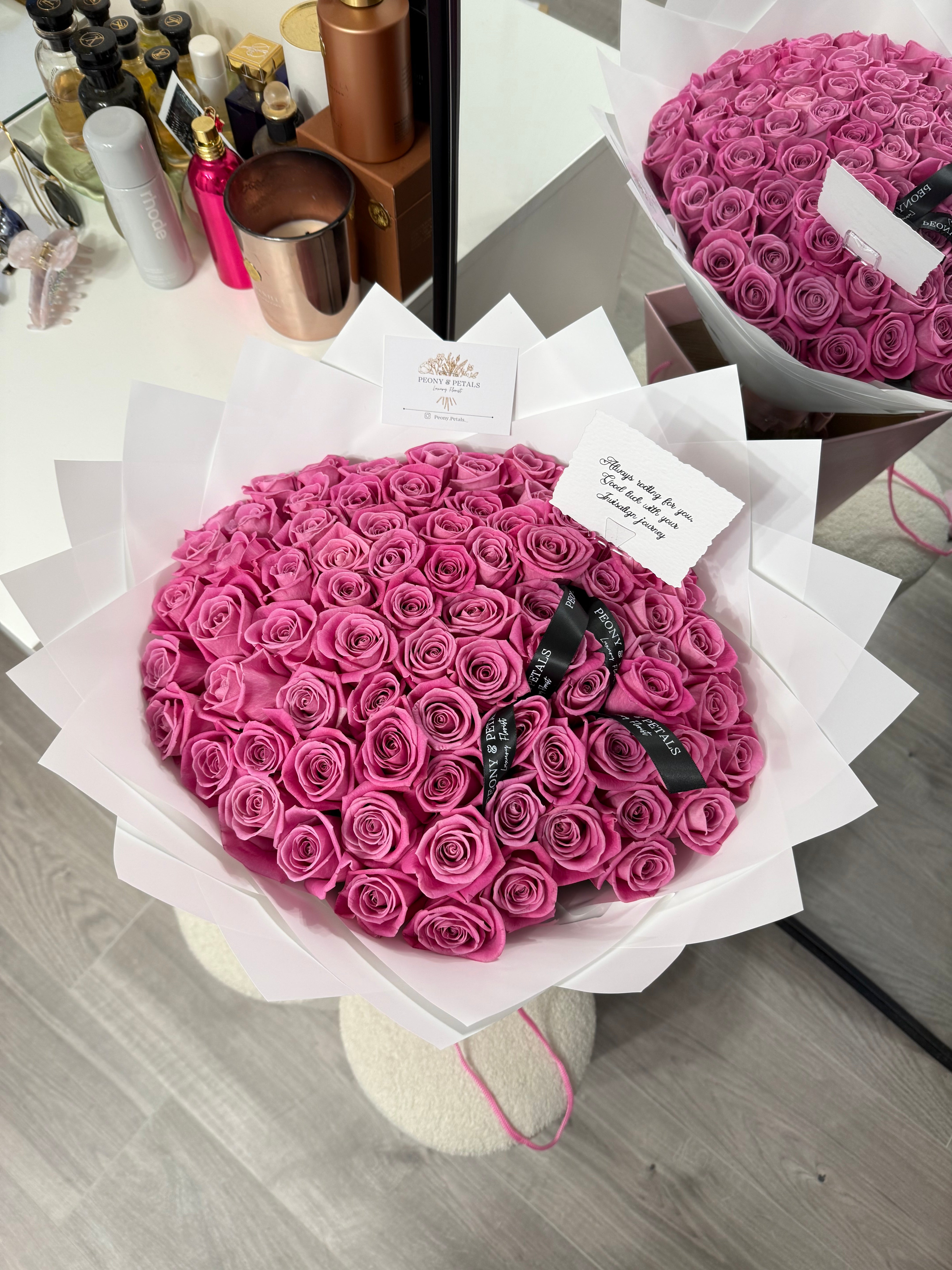 100 Pink Aquaroses – Peony&Petals