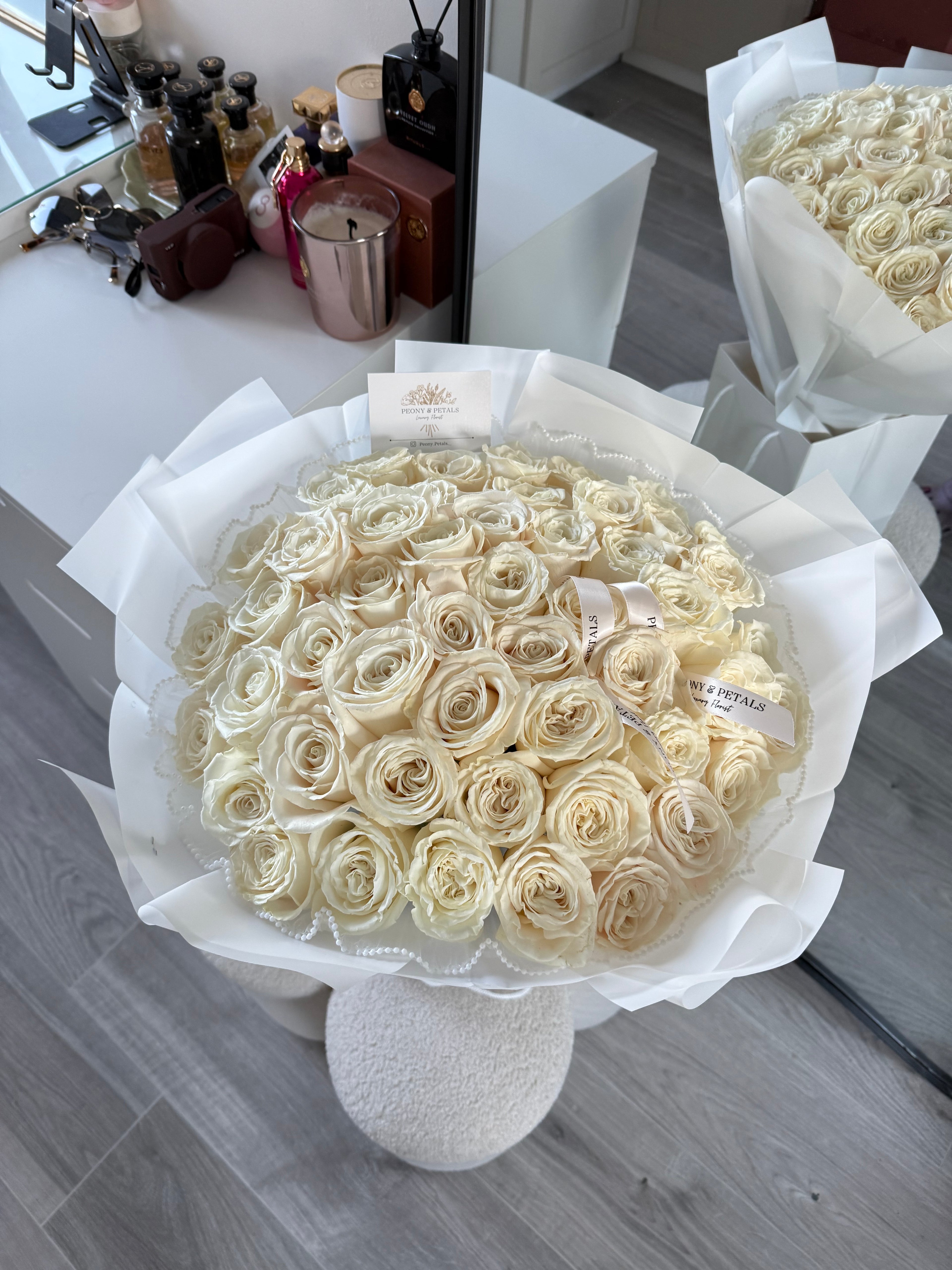 50 Stems Playa Blanca White Roses