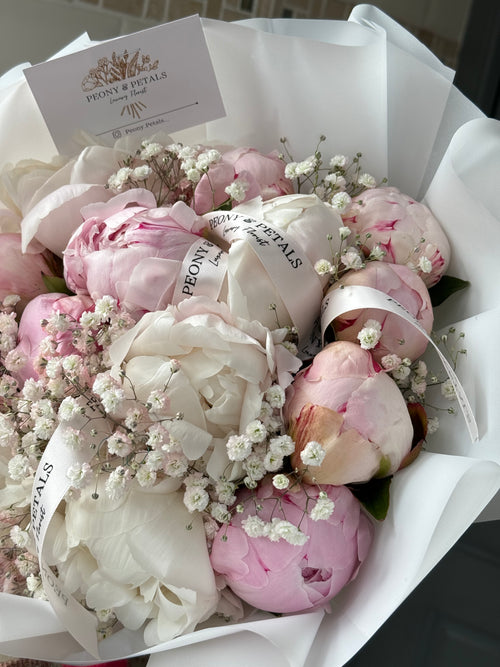 15 Peony Stems with filler | Mixed