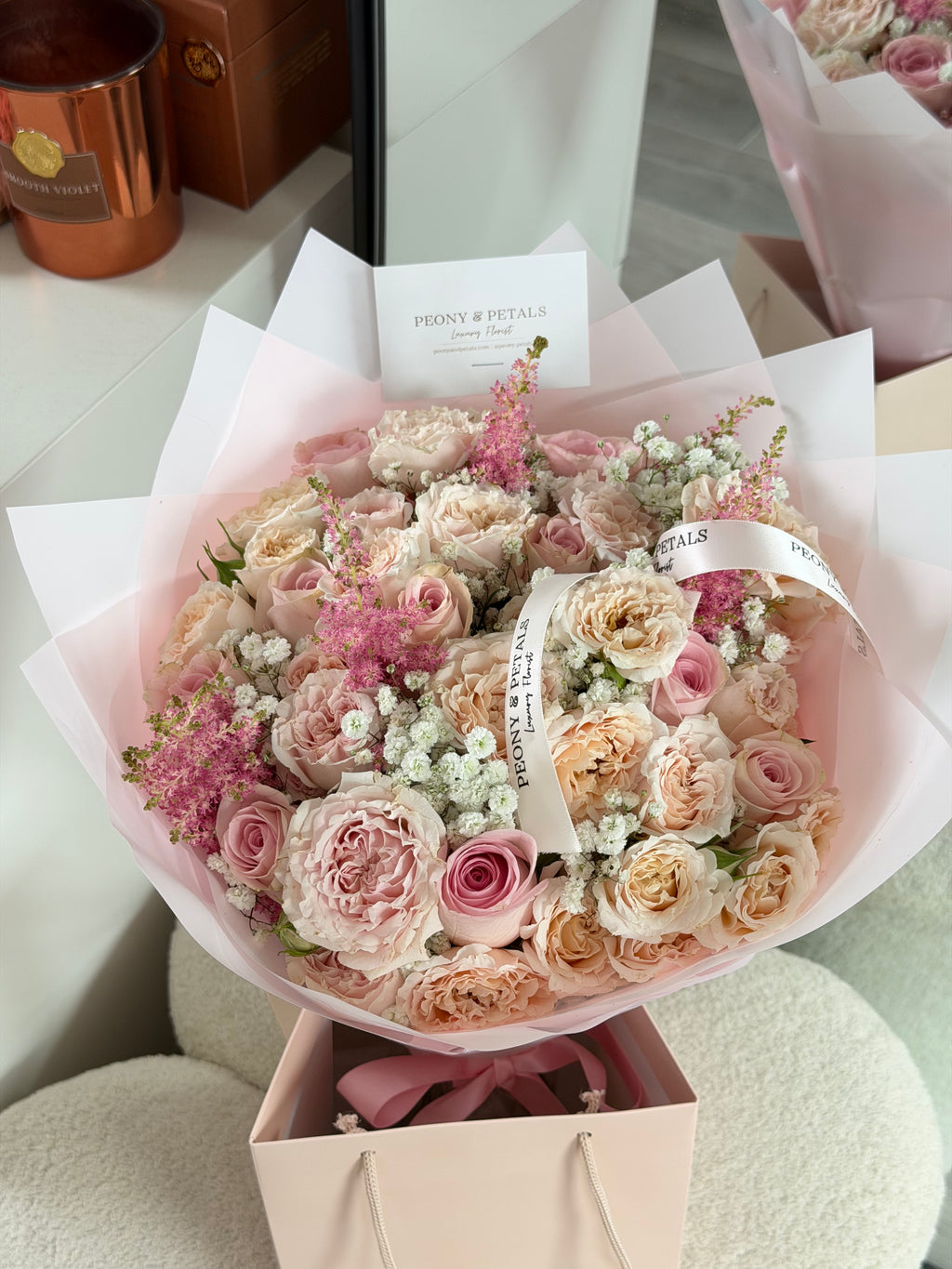 Blush Chantilly Medium Mixed Bouquet