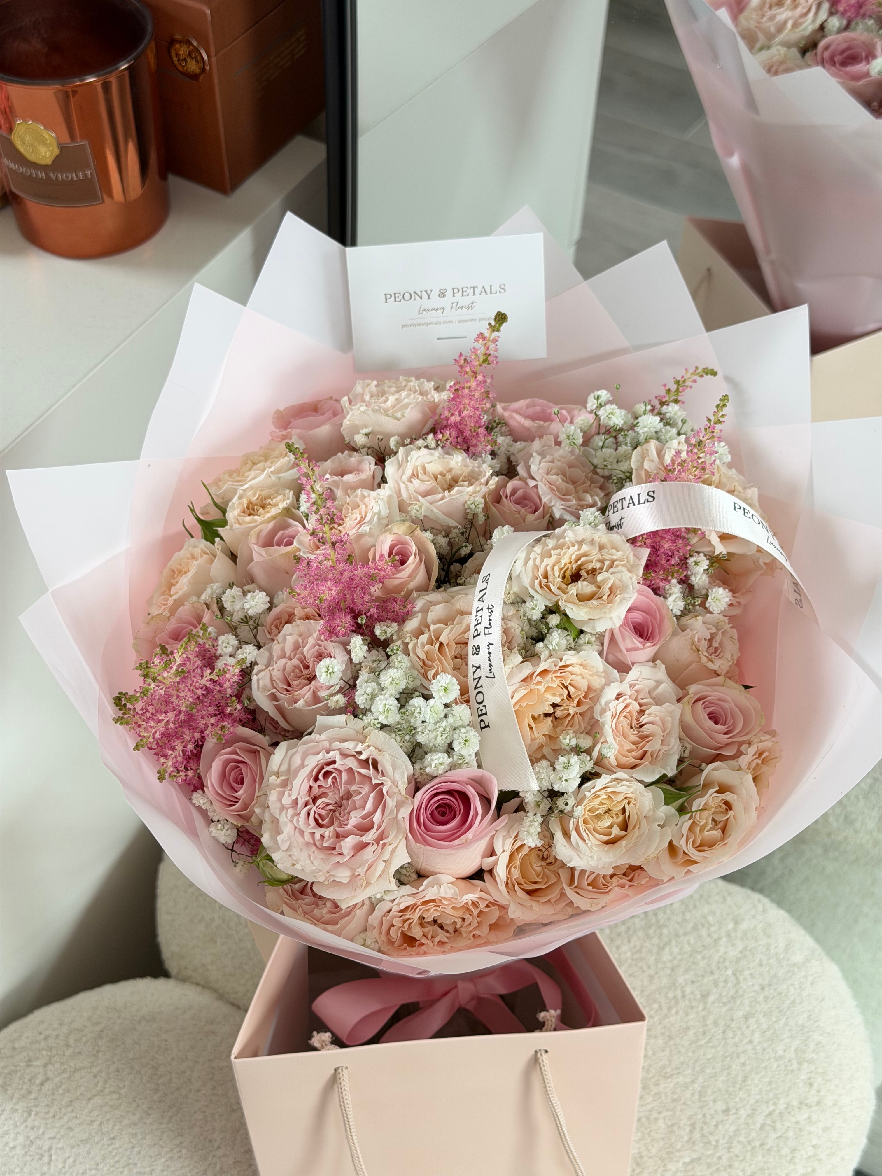 Blush Chantilly Medium Mixed Bouquet