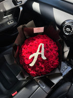 50 Naomi Red Roses with Gyp Initial & Heart