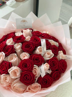 50 Mixed Naomi Red and Pink Roses |