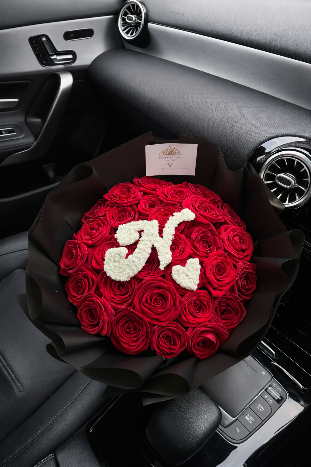 30 Naomi Red Roses - Gyp Initial & Heart |