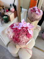 Hydrangeas, garden roses and orchid mix (medium - large size)