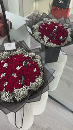 40 Naomi Red Roses and Gyp Edge